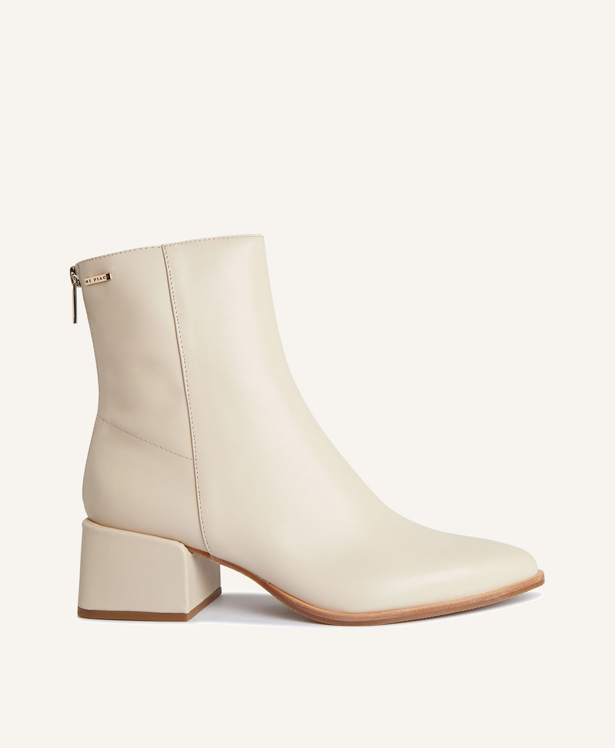 Cream leather sales ankle boots