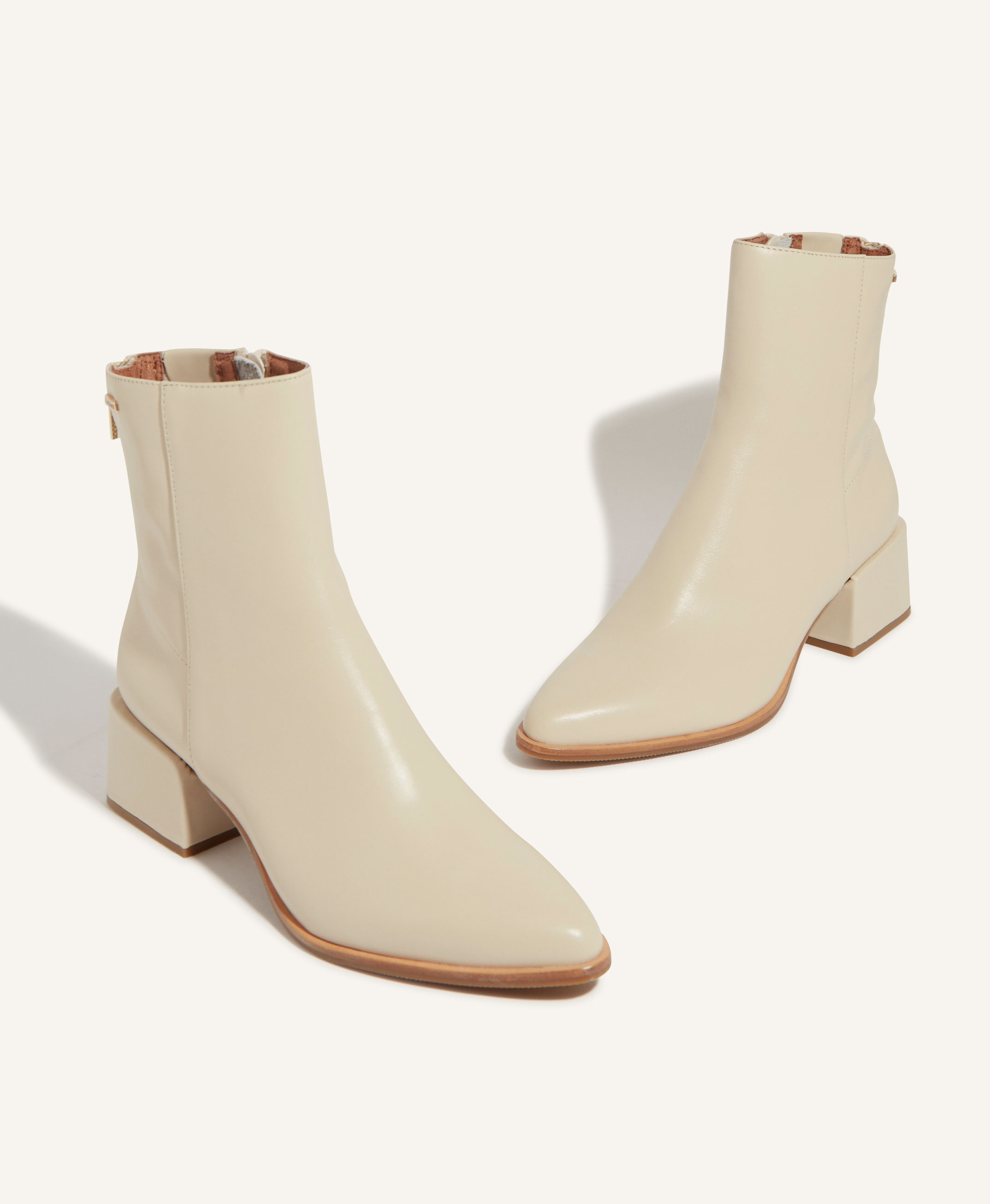 Cream colored ankle sales boots