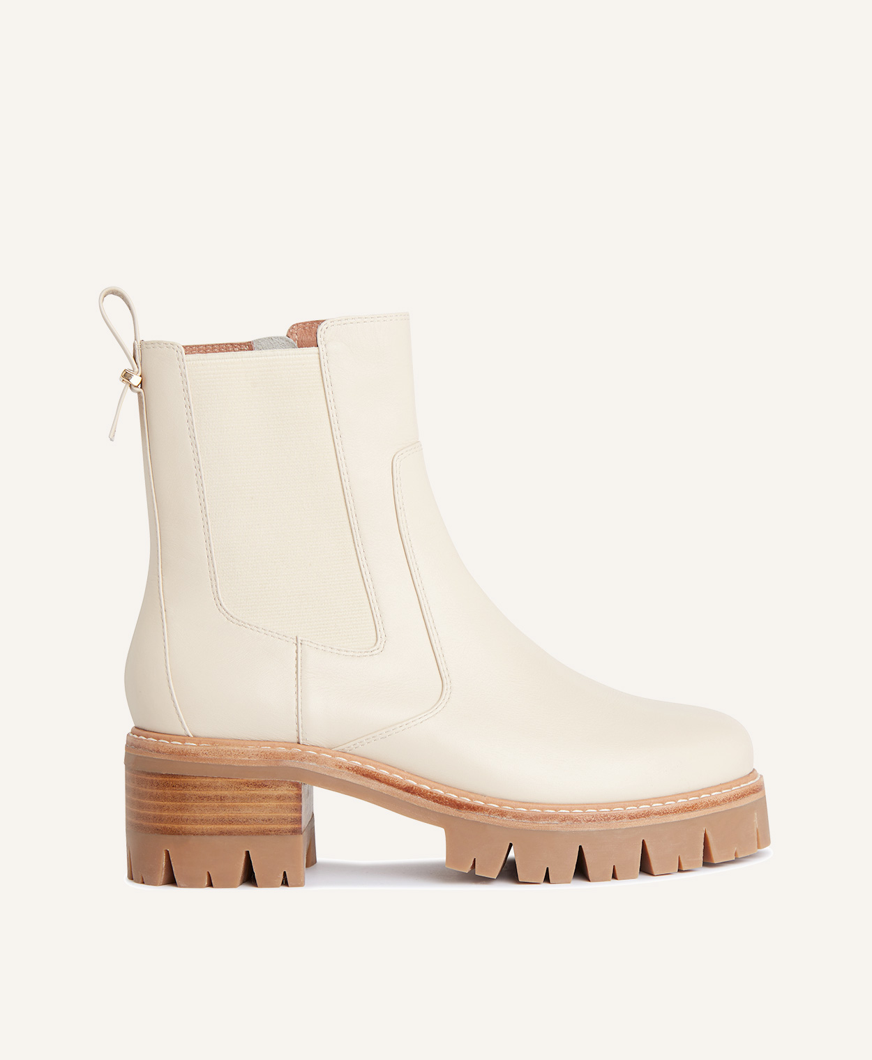 Ladies cream leather ankle boots clearance