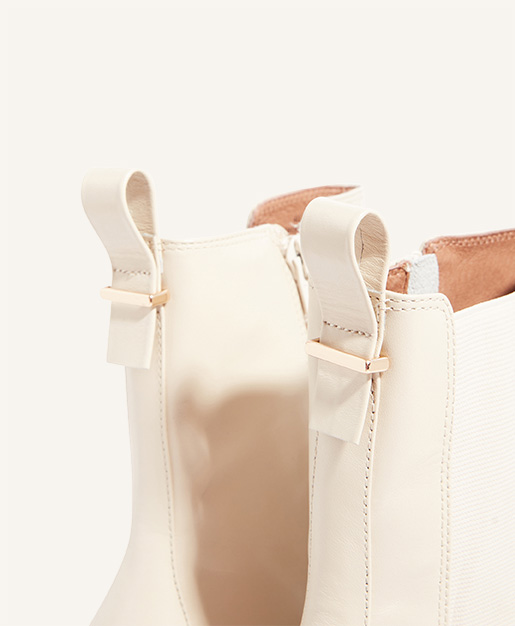 Ladies cream leather ankle boots sales