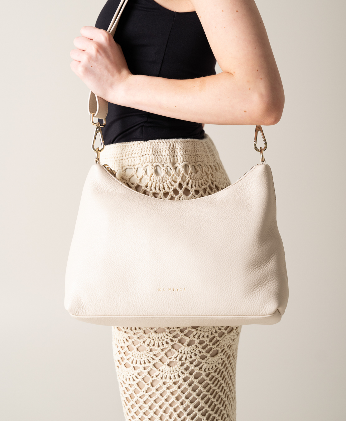 Cream satchel shop bag