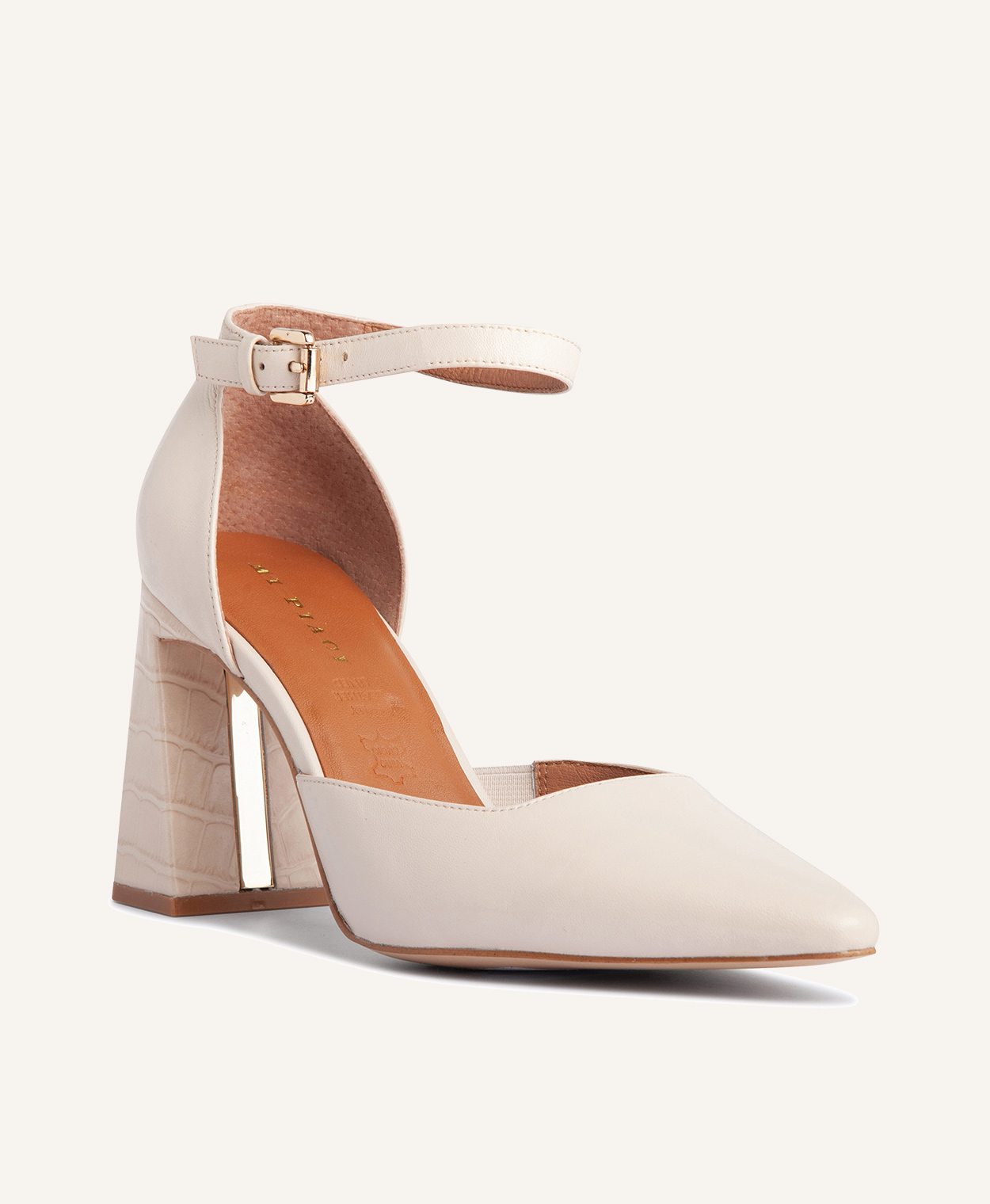 Cream heels closed toe hot sale