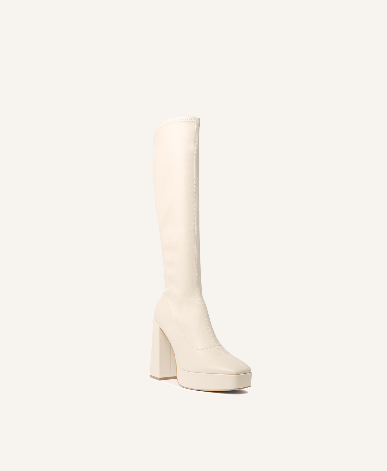 Cream platform boots discount