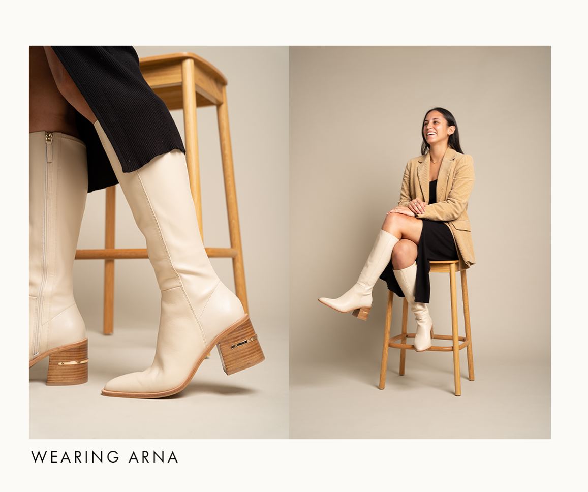 Shop Arna Knee High Boot in Vintage Cream