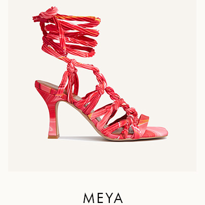 Shop Pleated Satin Sandal Meya in Pink Marble