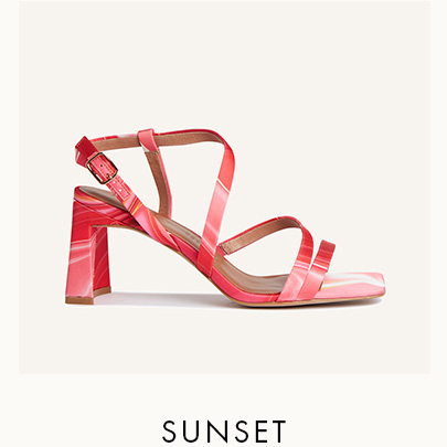 Shop Sunset Strappy Satin Sandal in Pink Marble