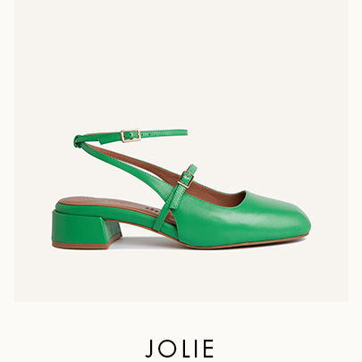 Shop Ballet Flat Jolie Slingback in Green Leather