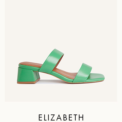 Shop Elizabeth Mule Sandal in Green Leather