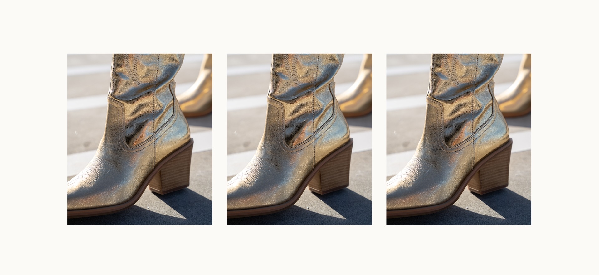 Shop Annie Knee High Cowboy Boot in Gold Leather